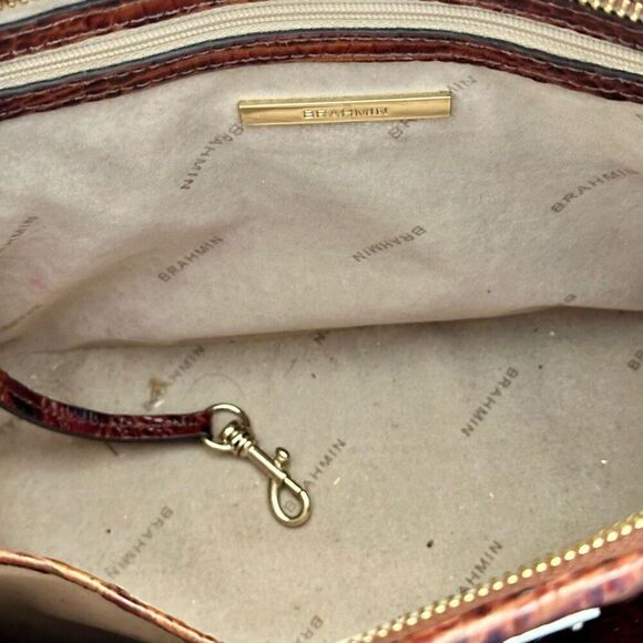 Brahmin Mini Asher Satchel in Pecan Melbourne Purse Handbag Brown - Picture 9 of 10
